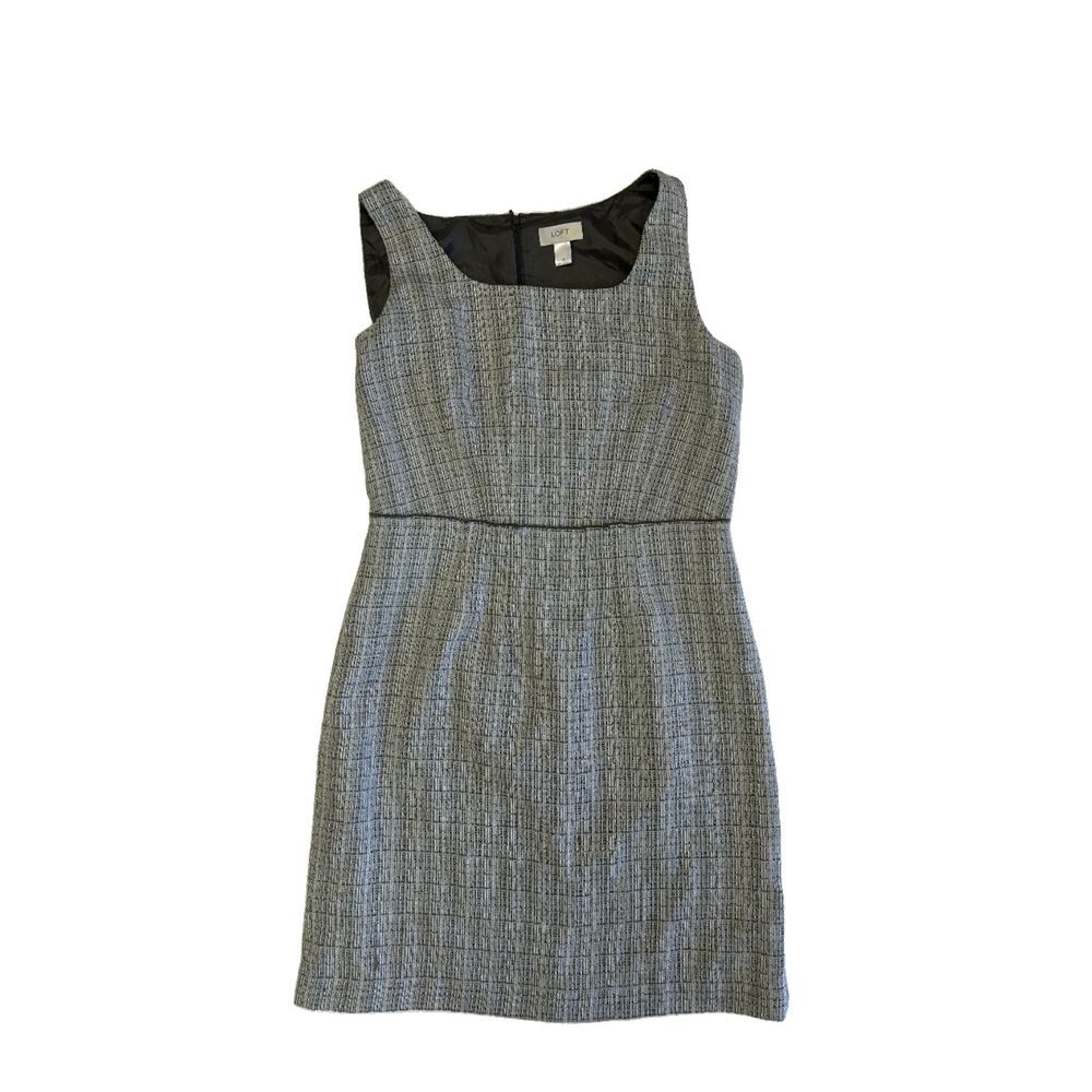 Ann Taylor Loft Sleeveless Summer Shift Dress Lined Size 10 Gray Silver Women's